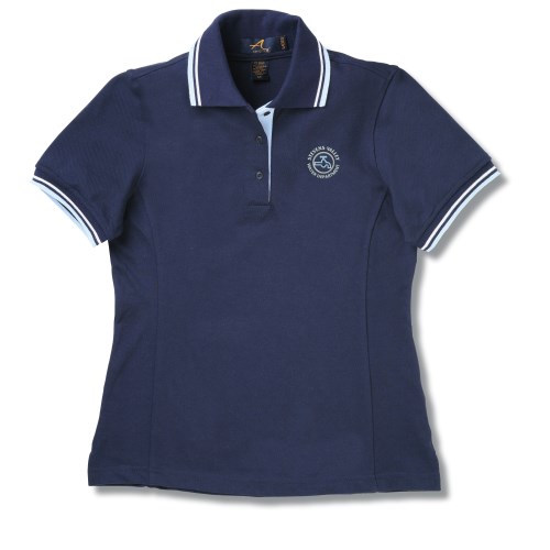 Stripe Collar Trim Pique Polo - Ladies' Main Image