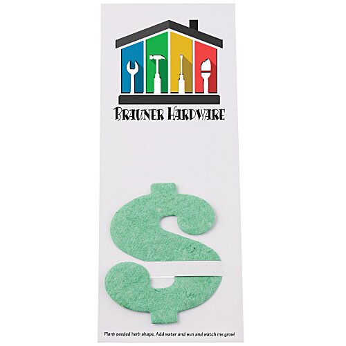 Plant-A-Shape Herb Garden Bookmark - Dollar Sign Main Image