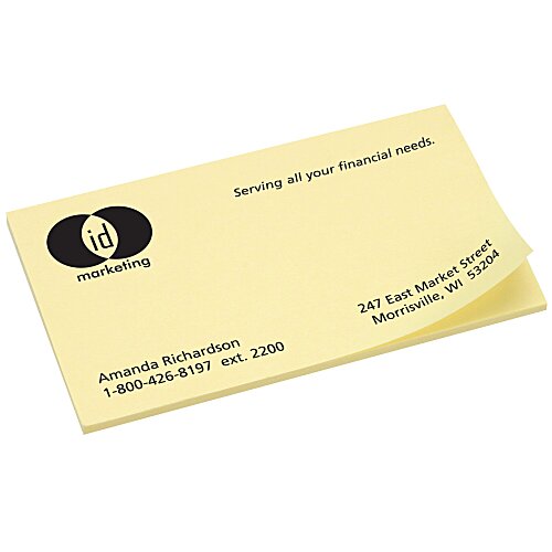 Post-it® Business Card Notes - 2" x 3-1/2" - 50 Sheet Main Image