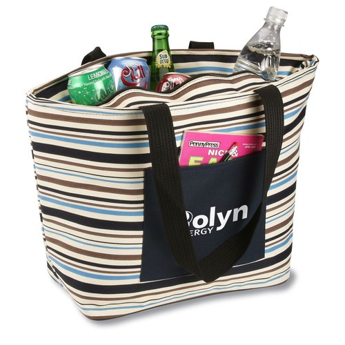 Striped Insulated Tote Main Image