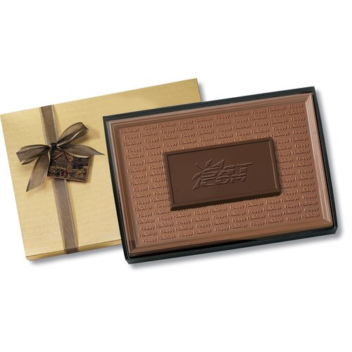 Two-Tone Chocolate Bar - 32 oz. - Happy Holidays Main Image