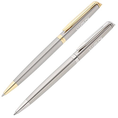 Waterman Hemisphere Twist Metal Pen - Stainless Steel Main Image