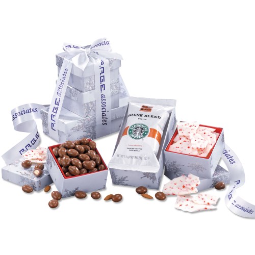 Snowflake Treat Box w/ Coffee, Almonds and Peppermint Bark Main Image