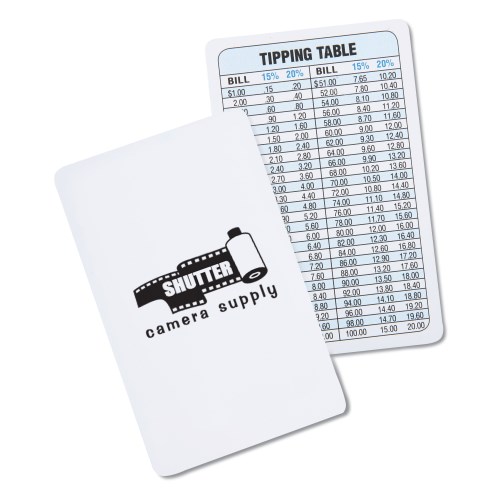 Credit Card Size Tipping Chart Main Image