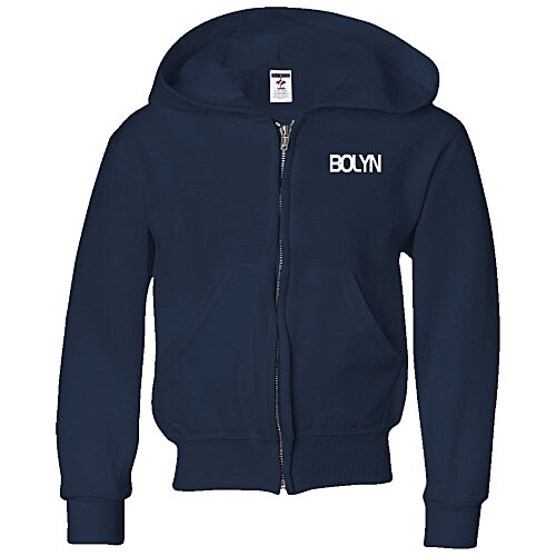 Jerzees NuBlend Full-Zip Hooded Sweatshirt - Youth - Screen Main Image