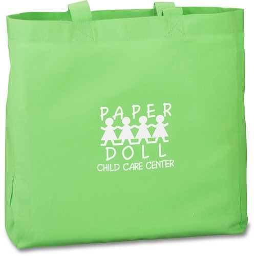 Colored Gusseted Cotton Sheeting Tote - Organic Main Image