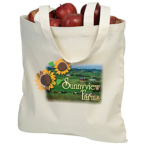 Cotton Sheeting Natural Economy Tote - 15 1/2 inches x 15 inches - Full Color Main Image