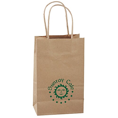 Kraft Paper Brown Shopping Bag - 8-1/4" x 6" Main Image