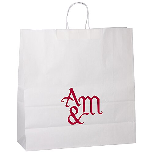 Kraft Paper White Shopping Bag - 18-3/4" x 18" Main Image