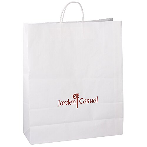 Kraft Paper White Shopping Bag - 19 inches x 16 inches Main Image
