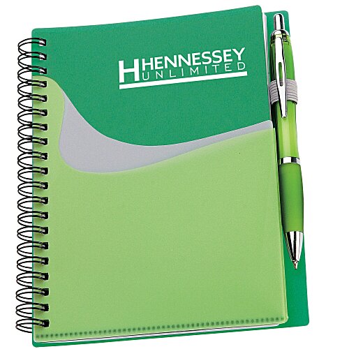 New Wave Pocket Notebook with Ballpoint Pen Main Image