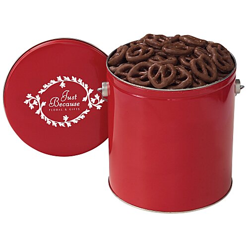 Chocolate Mini Pretzel Tin - Solid - 1 Gallon Main Image