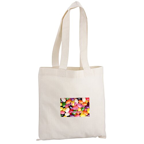 Cotton Sheeting Natural Economy Tote - 12 1/2 inches x 12 inches - Full Color Main Image