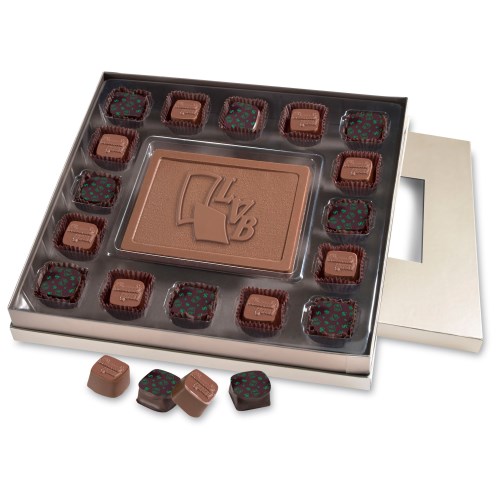 16 pc. Square Truffle Box - Thank You & Dollar Sign Main Image
