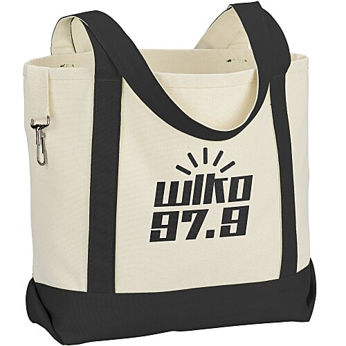 Two-Tone Accent Gusseted Tote Bag - 24 hr Main Image