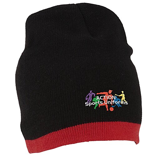 Knit Beanie with Stripe Main Image