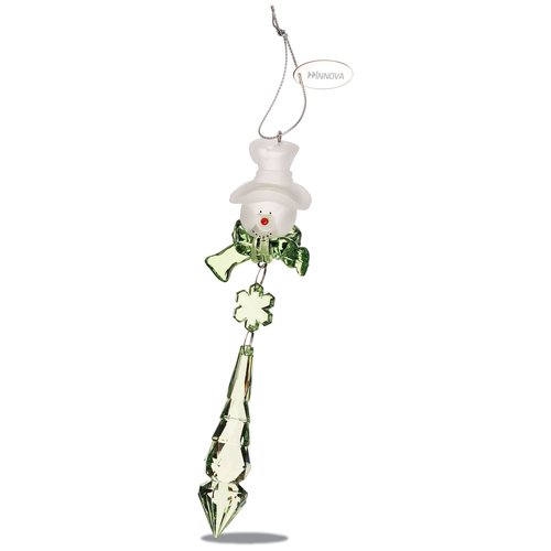 Tear Drop Snowman Ornament - Green Main Image
