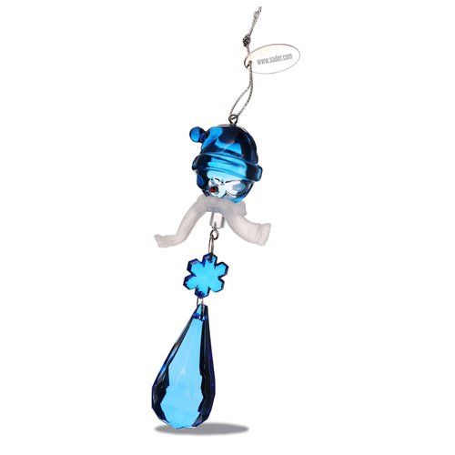 Tear Drop Snowman Ornament - Blue Main Image