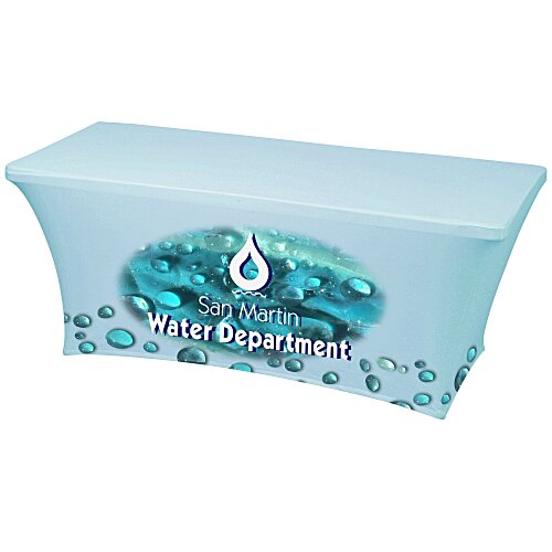 Hemmed Closed-Back UltraFit Table Cover - 8 feet - Full Color Main Image