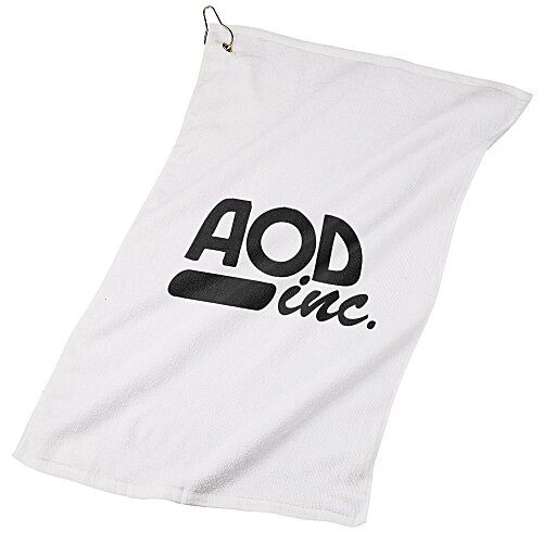 Deluxe Hemmed Golf Towel - White - 24 hr Main Image