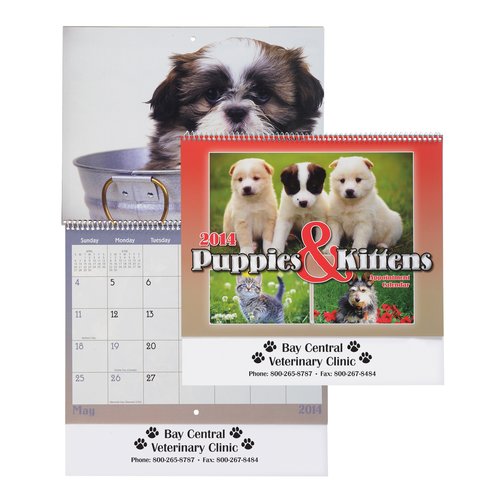 Puppies & Kittens 2014 Calendar - Spiral - Closeout Main Image