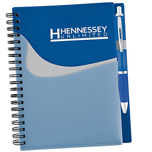 New Wave Pocket Notebook with Ballpoint Pen - 24 hr Main Image