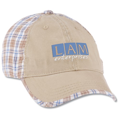 Six Panel Plaid Cap - Embroidered Main Image