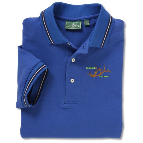 Outer Banks Nautical Stripe Pique Polo - Men's Main Image