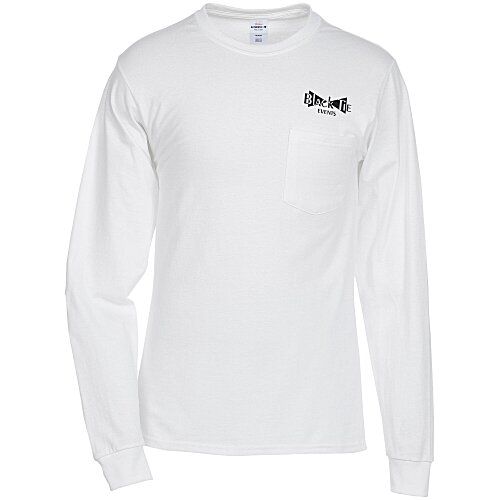 Hanes Authentic LS Pocket T-Shirt - Screen - Colors Main Image
