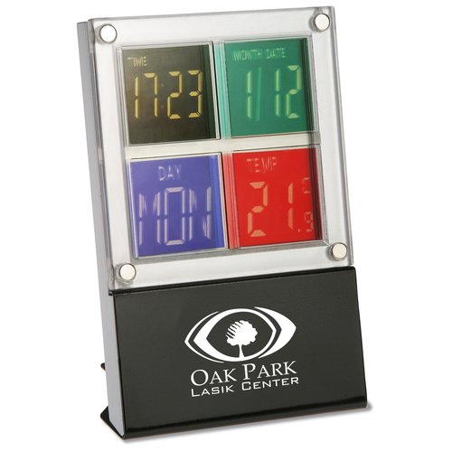 4 Square Clock and Thermometer Main Image