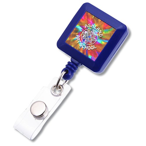 Square Shaped Retractable Badge Holder - Opaque - OVERSTOCK Main Image