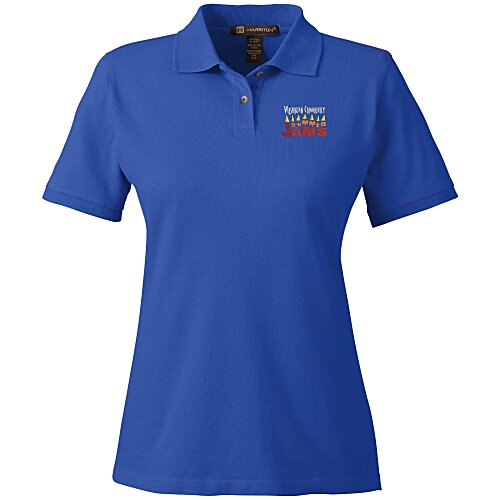 Harriton 6 oz. Ringspun Cotton Pique Polo - Ladies' - Embroidered Main Image