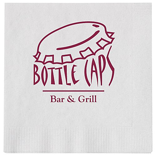 Beverage Napkin - 1-ply - White - Low Qty Main Image