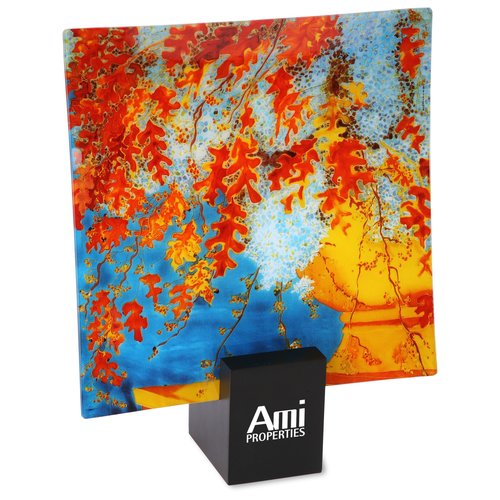 Glass Portrait Plate - Autumn Leaves Main Image