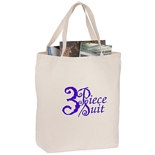 Oversized 12 oz. Cotton Canvas Tote Bag - Natural Main Image