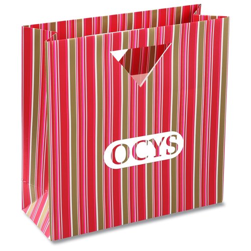 Triangle Handle Gift Bag - Fuchsia Stripe Main Image