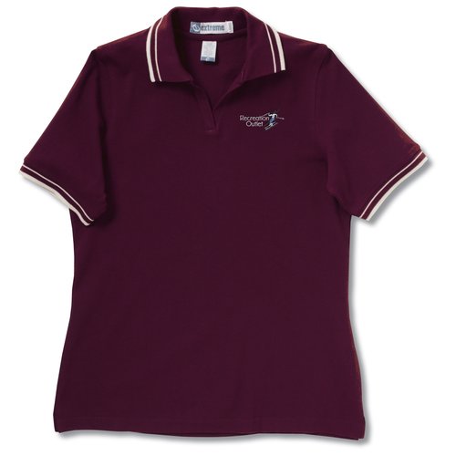 Extreme Pique Polo w/Textured Stripe Trim - Ladies' Main Image