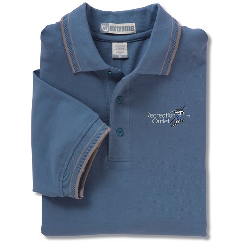 Extreme Pique Polo w/Textured Stripe Trim - Men's Main Image