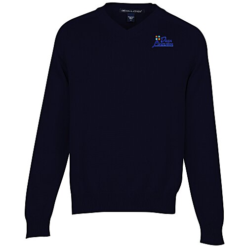 Cotton Wrinkle Resist V-Neck Sweater - Men's Main Image