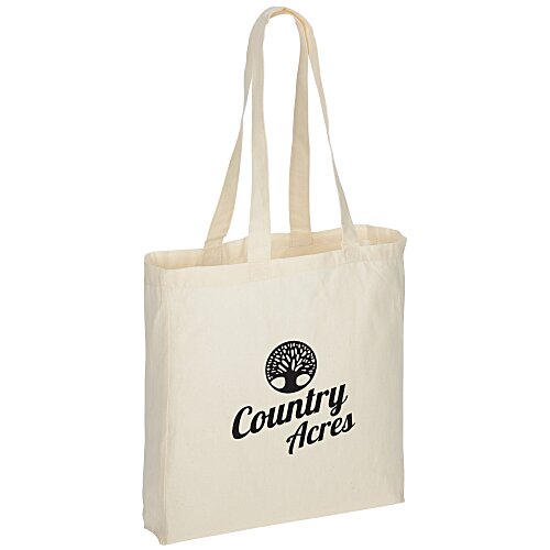 Gusseted Cotton Sheeting Tote - Natural Main Image