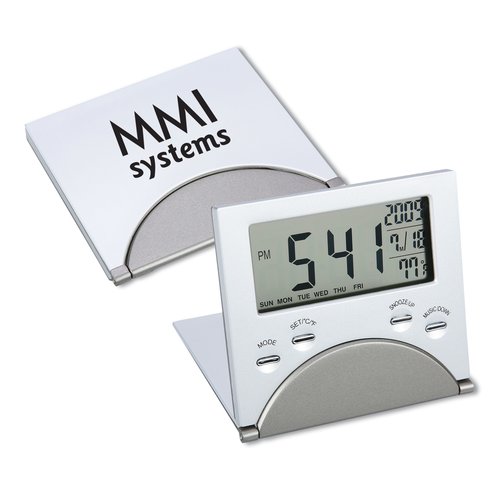 Slim Aluminum Alarm Clock Main Image