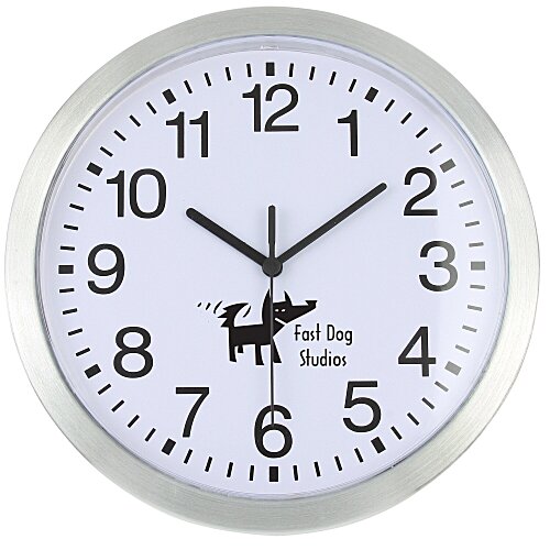 Metallic Edge Slim Wall Clock - 12" Main Image