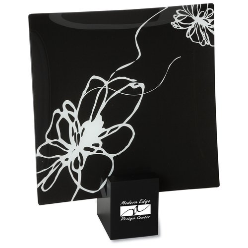 Designer Glass Plate - Floral Sketch - 12" Main Image