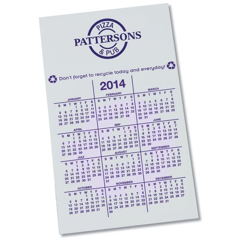 Bic 20 mil Calendar Magnet – Recycle – White Main Image