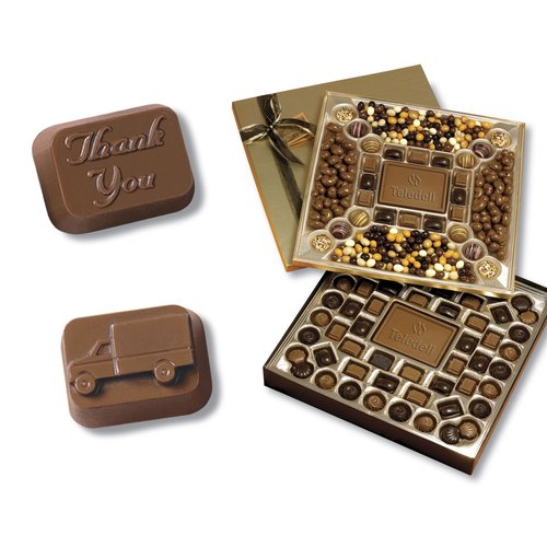 2-Tier Chocolate Treat Box - Thank You & Truck Main Image