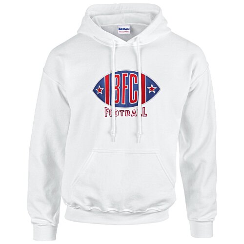 Gildan 50/50 Hooded Sweatshirt - Applique Twill - White Main Image
