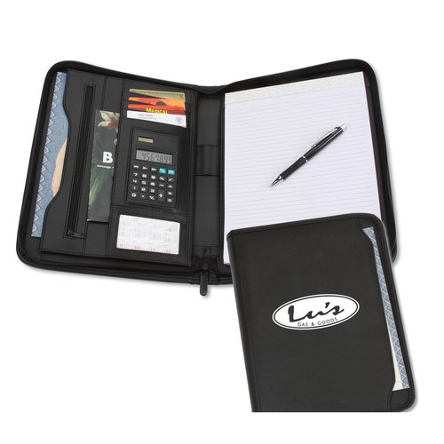 Zipper Closure Padfolio w/ Calculator Main Image