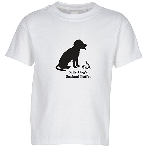 Hanes 50/50 ComfortBlend T-Shirt - Youth - White - Screen Main Image