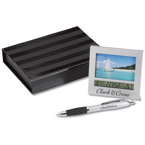 Picture Frame w/Clock Set with Curvy Pen Main Image