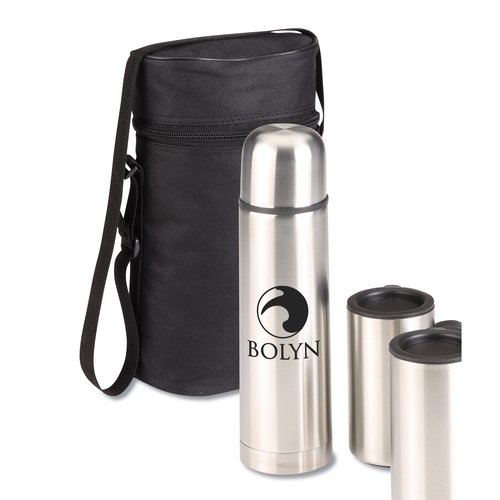 Vacuum Bottle and Cups Gift Set Main Image